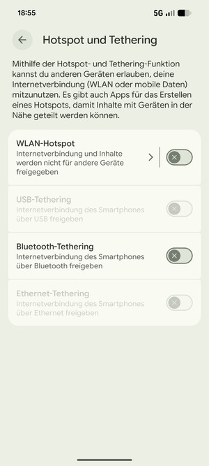 Wählen Sie WLAN-Hotspot