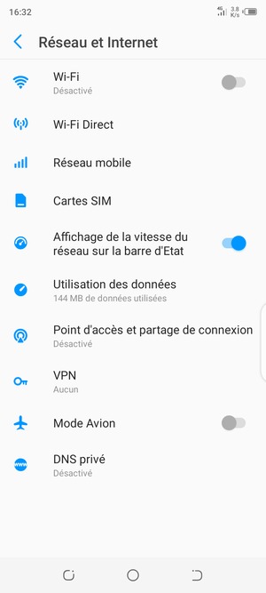 Sélectionnez Réseau mobile