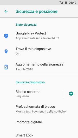 Il tuo telefono è ora protetto dal blocco schermo