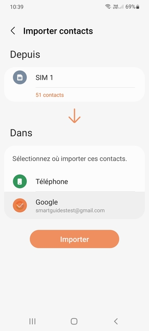 Sélectionnez Importer