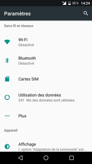 Sélectionnez Plus