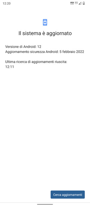 Se il tuo telefono è aggiornato, vedrai la seguente schermata