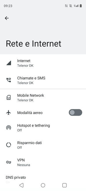 Seleziona Mobile Network