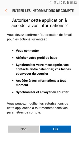Desplácese y seleccione Oui
