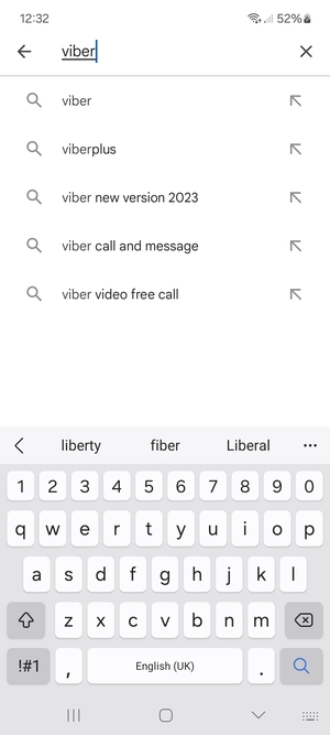 Enter the app name and select Search