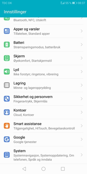 Bla til og velg Sikkerhet og personvern