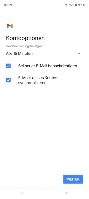 Wählen Sie WEITER