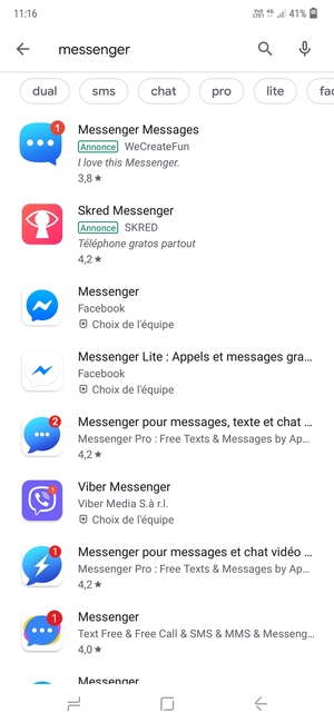 Sélectionnez l'appli