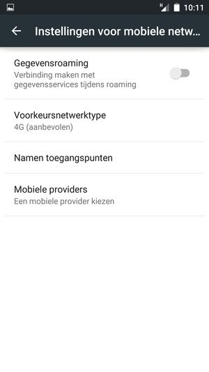 Selecteer Voorkeursnetwerktype