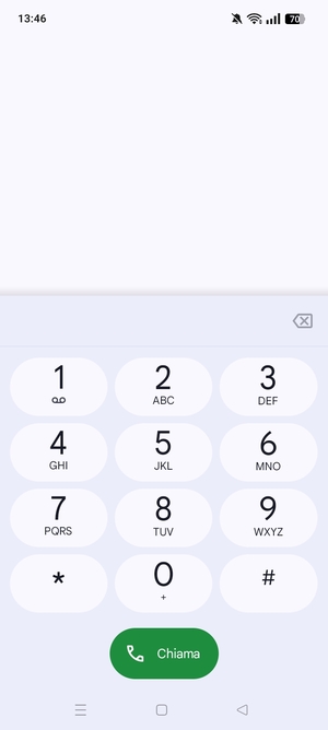 Premi e tieni premuto il numero 1