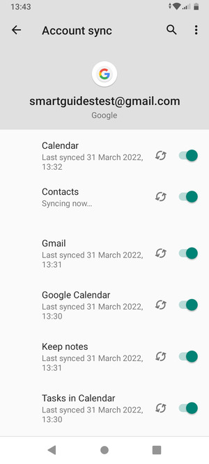 Your information will be synchronised