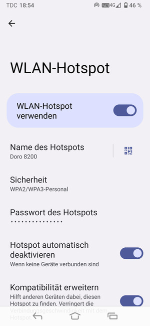 Ihr Handy ist jetzt für die Verwendung als Modem eingerichtet