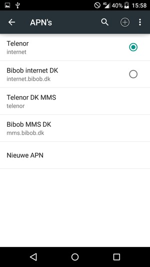 Selecteer de Menu-knop