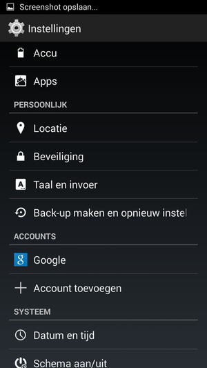 Scroll naar en selecteer Google