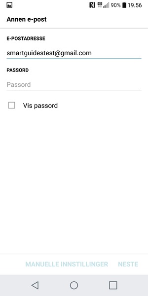 Skriv inn din Gmail-adresse og velg Passord