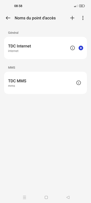 Sélectionnez le bouton du Menu