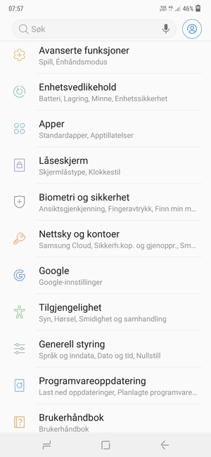 Bla til og velg Nettsky og kontoer