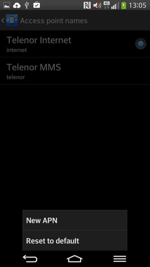 Select Reset to default