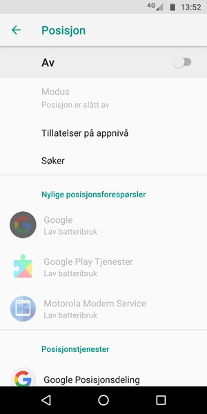 Slå av Posisjon