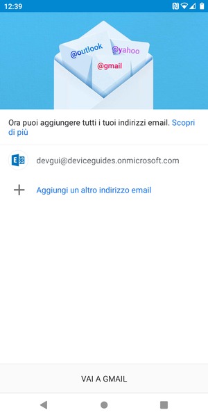 Seleziona VAI A GMAIL