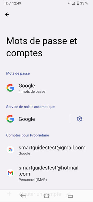 Sélectionnez votre compte Google