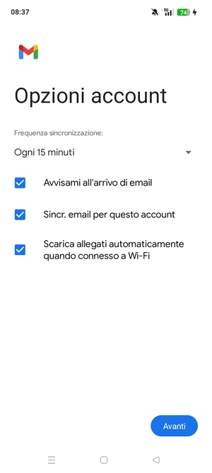 Seleziona Avanti