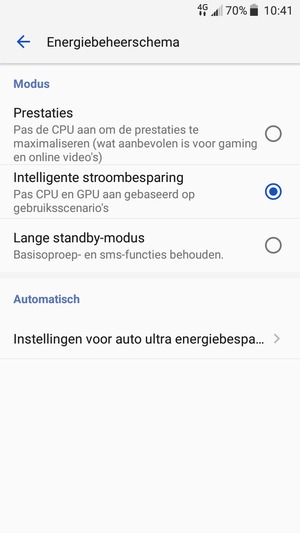 Schakel Intelligente stroombesparing in