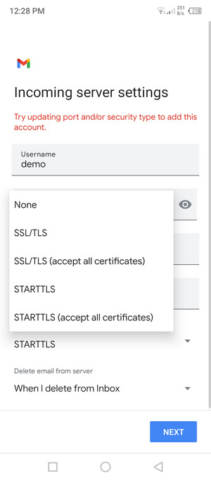 Select None and  NEXT