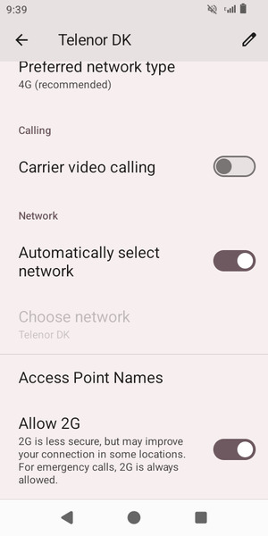 To change network if network problems occur, turn off Automatically select network