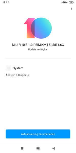 Falls Ihr Handy aktualisiert ist, wird Ihnen der folgende Bildschirm angezeigt
