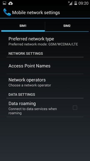 To change network if network problems occur,  select Network operators