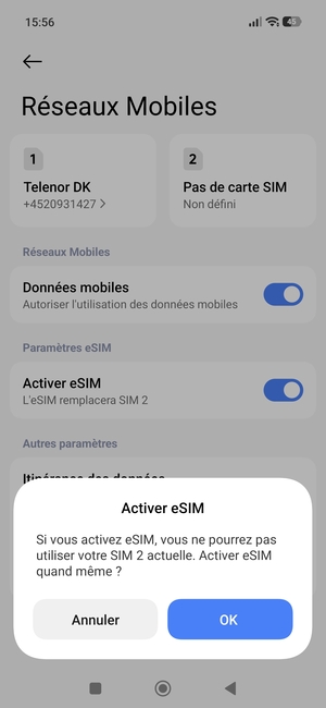 Sélectionnez OK