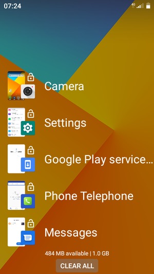 Select CLEAR ALL to close all running apps