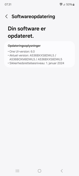 Hvis din telefon er opdateret, vil du se følgende skærmbillede