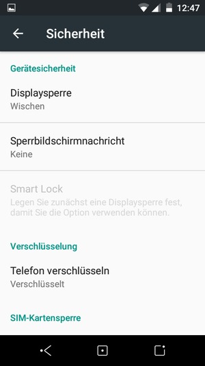 Wählen Sie Displaysperre
