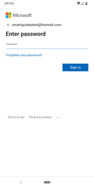 Enter your password and select Sign in