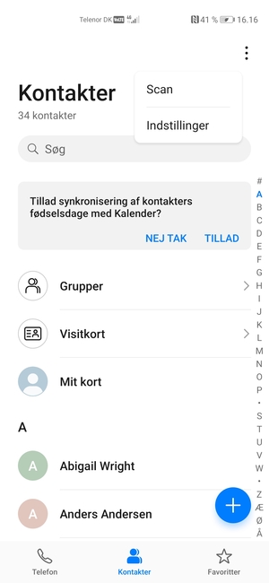 Vælg Indstillinger