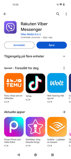 Velg Åpne