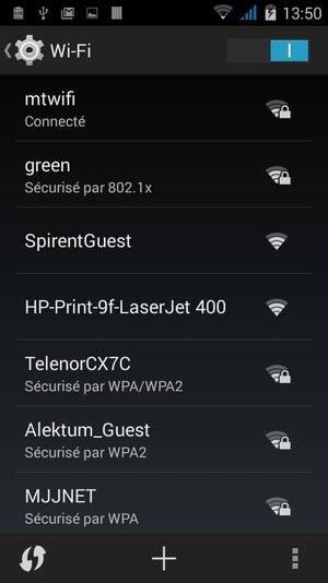 Vous êtes maintenant connecté au réseau Wi-Fi