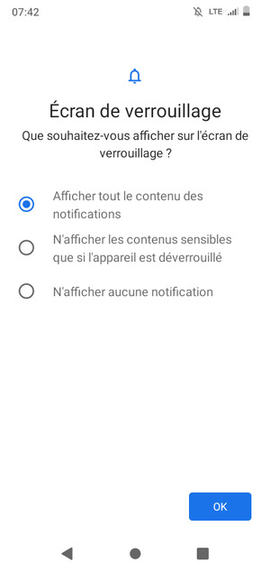 Sélectionnez votre option préférée et sélectionnez OK