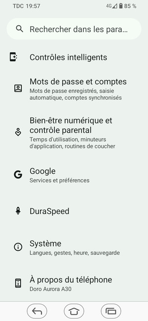 Faites défiler et sélectionnez Système
