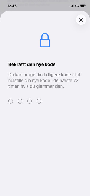 Genindtast din nye adgangskode
