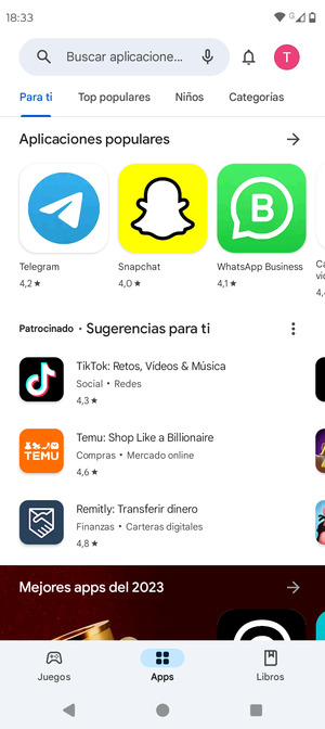 Seleccione la barra de Búsqueda