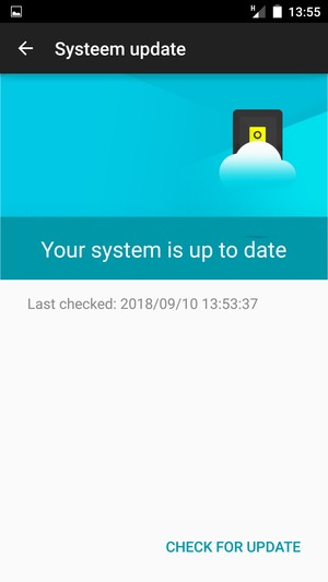Als uw telefoon up-to-date is, zult u het volgende scherm zien.