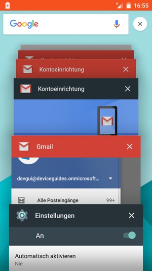 Apps nach rechts streifen, um sie zu schliessen