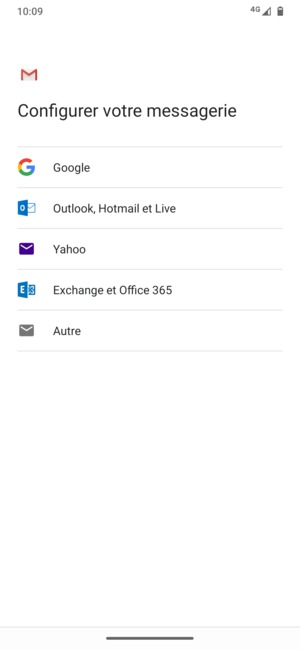 Sélectionnez Outlook, Hotmail et Live