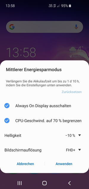 Wählen Sie Anwenden
