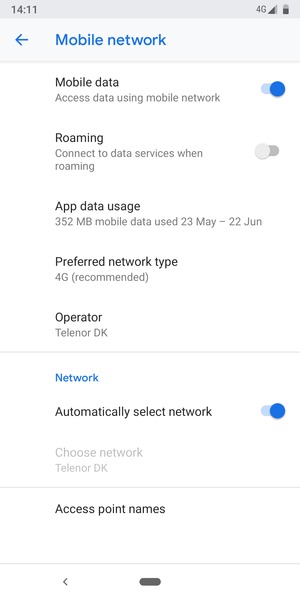 Select Access point names