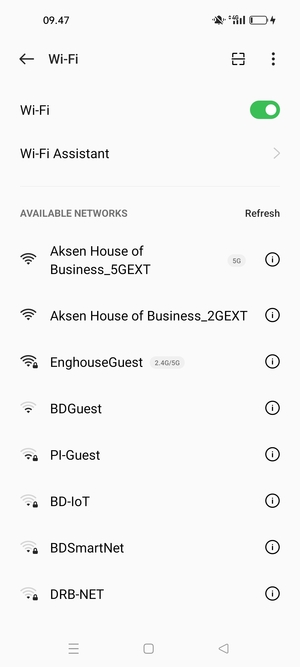 Select the wireless network you want to connect to