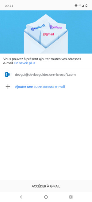 Sélectionnez ACCÉDER À GMAIL